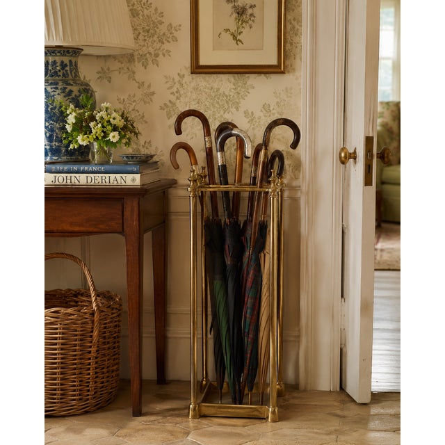 Vintage Traditional English Country House Style Brass Umbrella or Stick Stand For Sale - Image 16 of 16