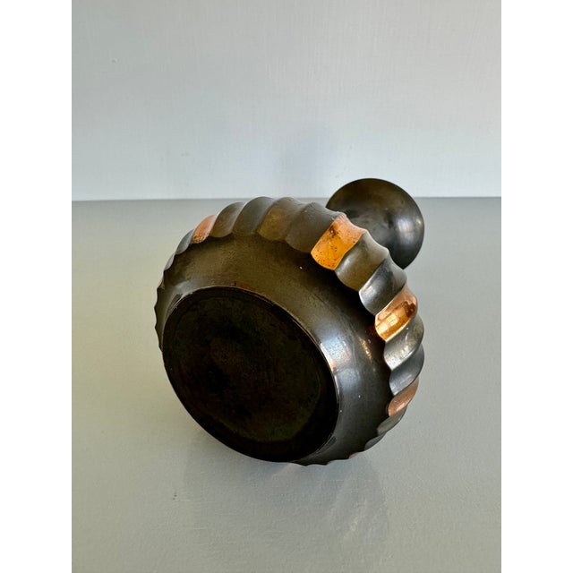 Vintage MCM Vase Brass & Copper For Sale - Image 4 of 5