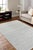 Ivory 10x14 Ivory Hand-Knotted Wool Textured Banded Subtle Geometric Modern Carpet Rug For Sale - Image 8 of 11
