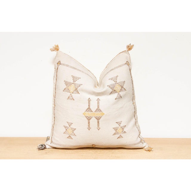 Moroccan Marrakech Souks Moroccan Cactus Silk Pillow For Sale - Image 3 of 7