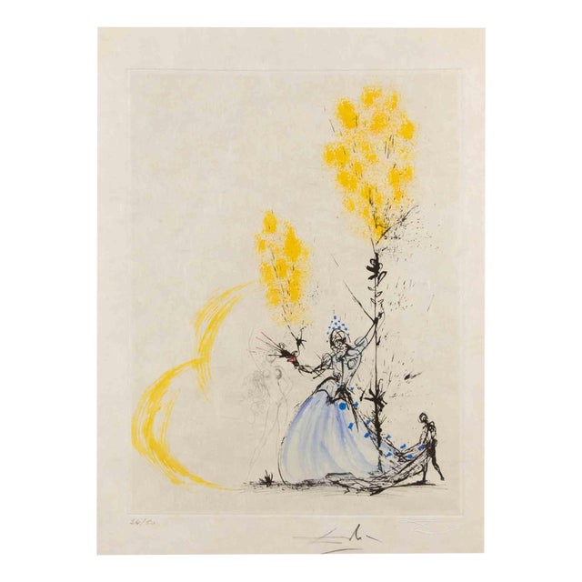 Salvador Dali, La Fille au Page, Etching, 1968 For Sale