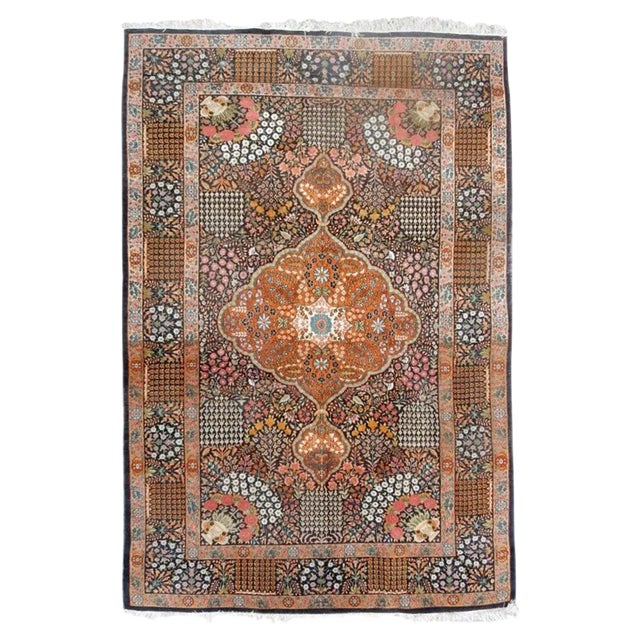 Vintage Indian Wool Rug, 1980s For Sale