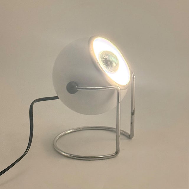 Italian Space Age Chrome Eyeball Desk Lamp from Targetti, 1970s For Sale - Image 13 of 18