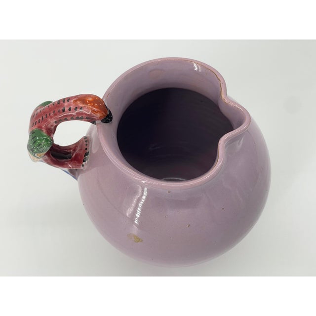 Purple Vintage Italian Parrot Pitcher For Sale - Image 8 of 10