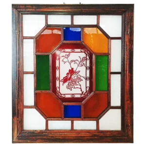 Late 19th Century Manchurian Stained Glass Panel, Suzchou, China
