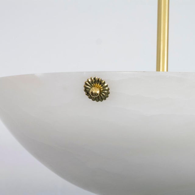 Alabaster dome pendant For Sale In New York - Image 6 of 8