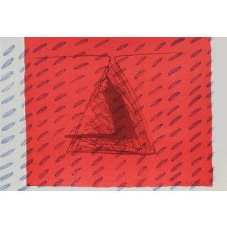 Gary Lee Shaffer 1990s Abstract Triangle Lithograph and Monoprint For Sale