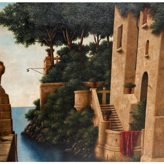 Brown Lionel Kalish, Surrealist Oil Painting Magical Realism Lionel Kalish Italian Home Fantasy Scene, c.1980 For Sale - Image 8 of 15