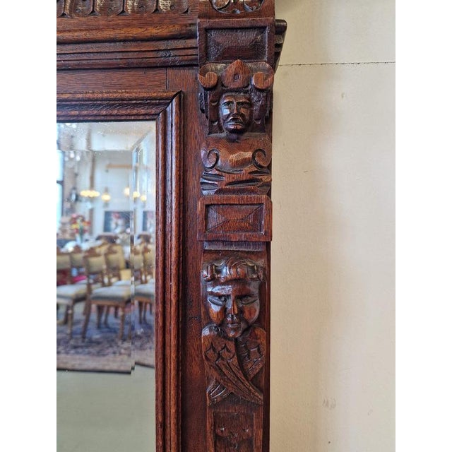 Oak Mirror, Holland, 1880s For Sale - Image 6 of 7