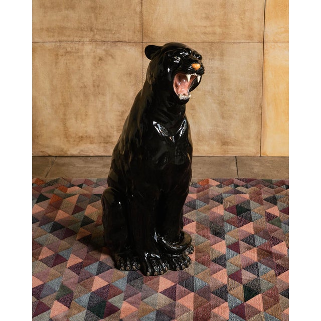 Italian Panther Ceramic Sculpture For Sale In Los Angeles - Image 6 of 8