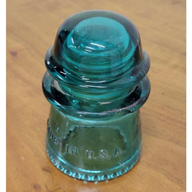 Aqua Vintage Hemingray 16 Aqua or Teal Glass Insulator For Sale - Image 8 of 10