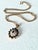 Vintage Victorian Revival Sapphire & Diamond Cluster Pendant Necklace With 14k Gold Chain For Sale - Image 13 of 16
