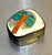 Early 1900s Chinese silverplate/hand-painted ceramic small trinket box. Some patina to metal as shown but otherwise...