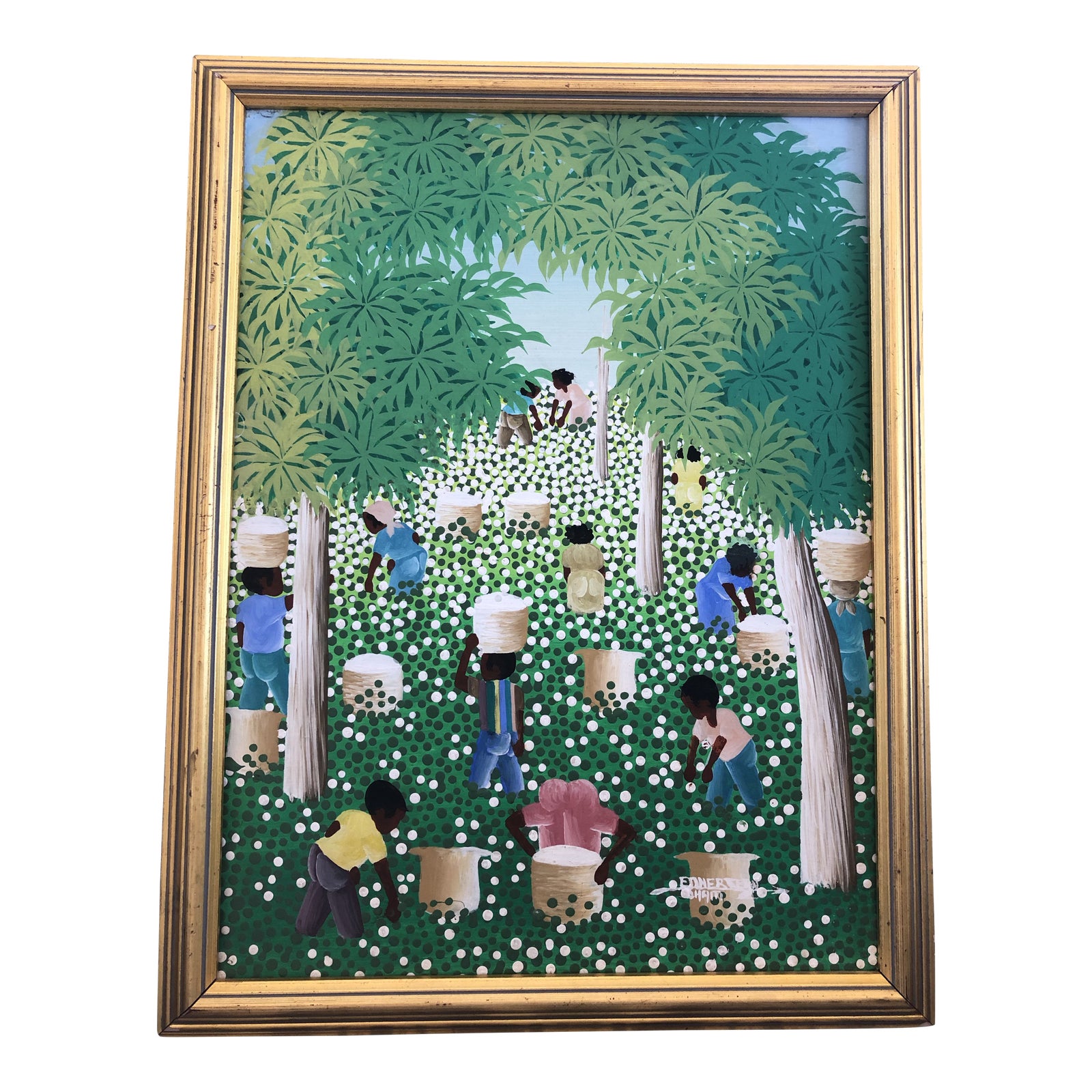 Late 20th Century Framed Haitian Painting Chairish