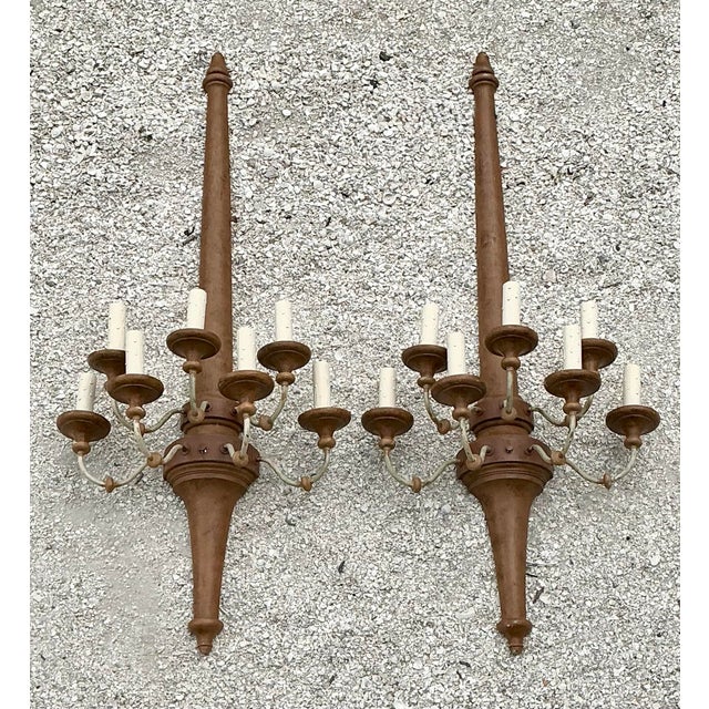 Vintage Boho Monumental Wall Sconces - A Pair For Sale - Image 11 of 11