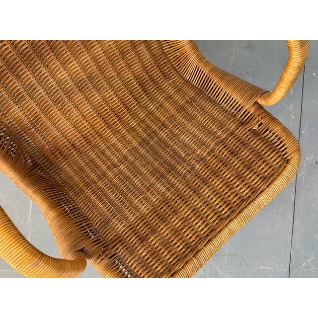 Mid-Century Modern Mid-Century Modernist Rattan and Steel Lounge Chair by Dirk van Sliedregt for Gebroeders Jonkers Noordwolde, 1950s For Sale - Image 3 of 10