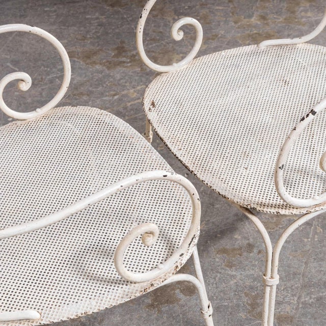 French Garden Chairs with Perforated Seats, 1960s, Set of 2 For Sale - Image 10 of 11