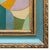 2020s Mid-Century Modern Inspired Abstract Oil Painting in Vintage Blue Frame For Sale - Image 5 of 6