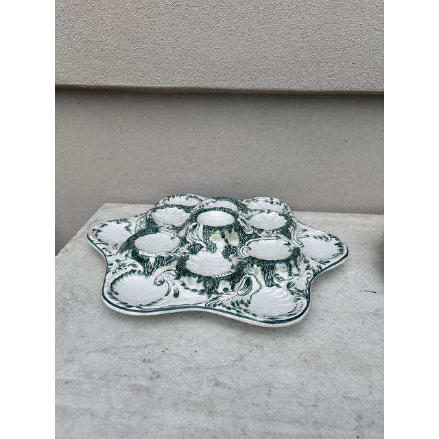 French Large French Majolica Oyster Platter, Circa 1890 For Sale - Image 3 of 6