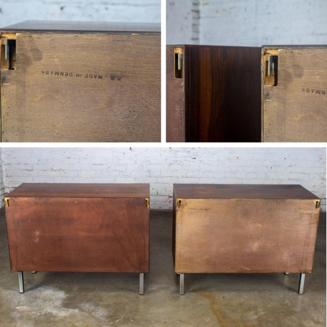 1960’s Mid Century Scandinavian Modern Pair of Rosewood Cabinets Rud Thygesen & Johnny Sorensen for Hansen & Guldborg For Sale - Image 17 of 18