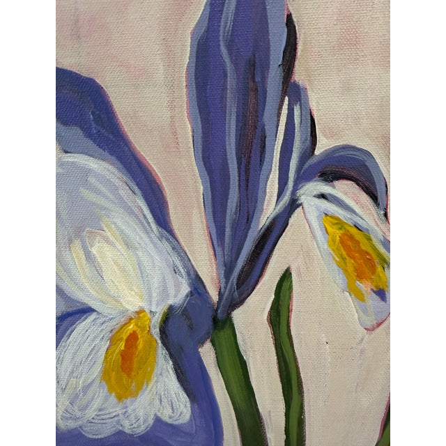 Contemporary Modern Abstract Floral Acrylic Painting on Canvas, Signed, Framed, Dated For Sale - Image 3 of 6
