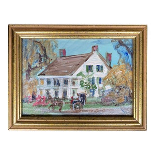 Small Original Vintage 60’s Folk Art Painting, New Orleans For Sale