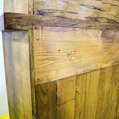 Rustic Wooden Cupboard with Display Top For Sale - Image 14 of 15