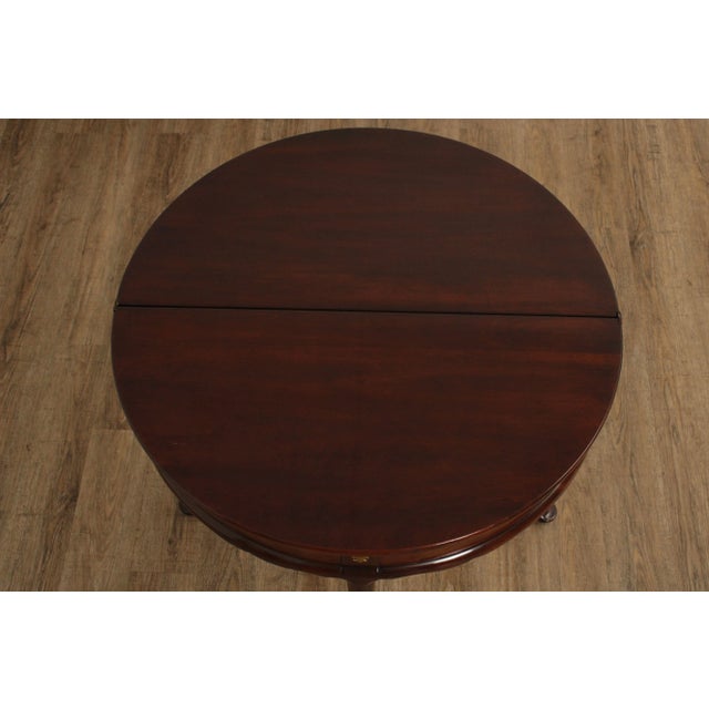 Statton Furniture 1980s Statton Queen Anne Style Cherry Demilune Console Game Table For Sale - Image 4 of 12