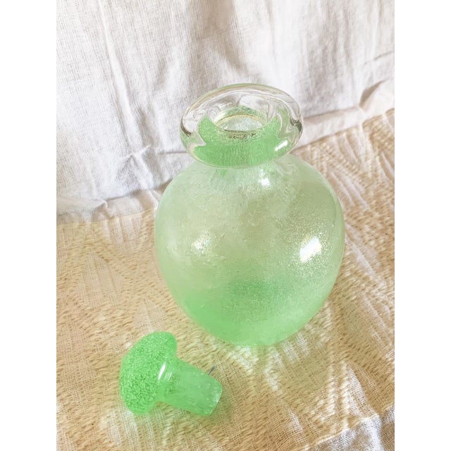 Late 20th Century Vintage Pulegoso-Style Blown Glass Apothecary Jar With Stopper For Sale - Image 5 of 7
