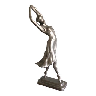 1987 Austin Sculpture Art Deco Style “Dancing Ballerina” Figure For Sale