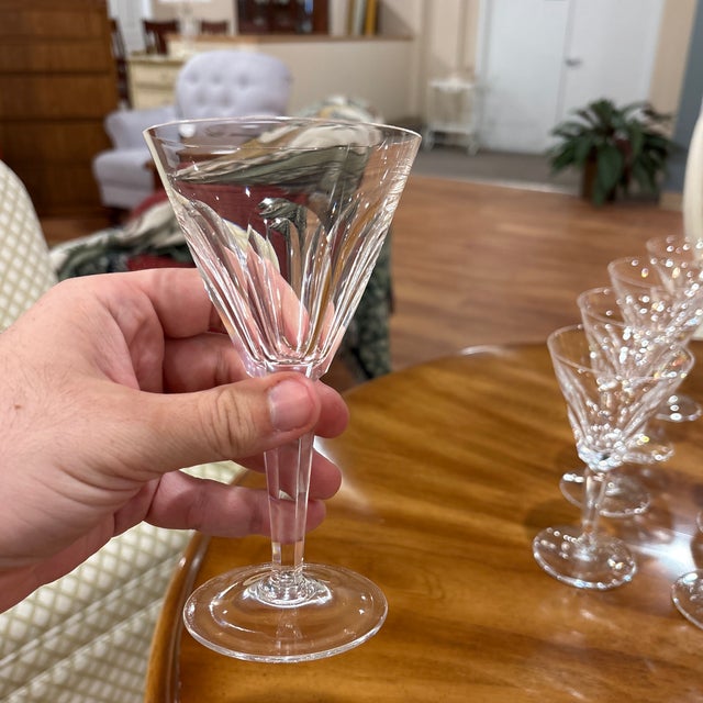 This is an exceptionally well-preserved set of 12 matching Waterford Ashleigh claret wine glasses. These discontinued...
