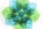 Glass Vintage Art Glass Bubble Bowl Green Blue Flower For Sale - Image 7 of 9