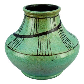 Mid-Century Ceramic Vase attributed to Alessio Tasca for Istituto Statale d'Arte, Venice, Italy, 1950s For Sale
