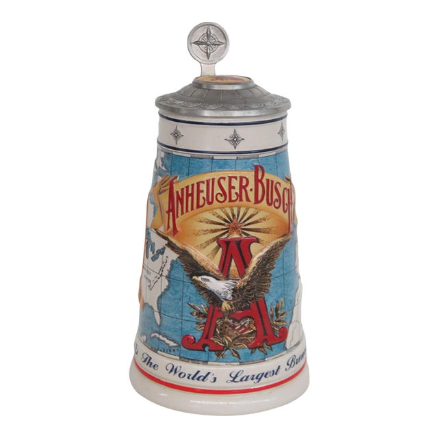 Anheuser Busch Beer Stein Collectors Club 1996 World's Largest Brewer 4825b For Sale