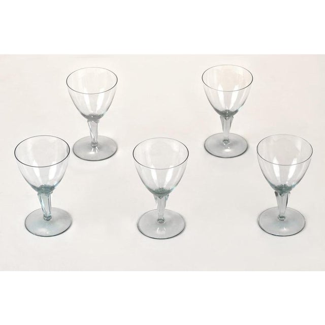 White Wine Glasses by Wilhelm Wagenfeld for VLG Weisswasser, Germany, 1937, Set of 5 For Sale - Image 6 of 8