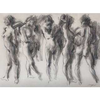 Untitled by Quang Ho | Charcoal on paper depicting figures in various poses. For Sale
