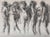 Untitled by Quang Ho | Charcoal on paper depicting figures in various poses. For Sale