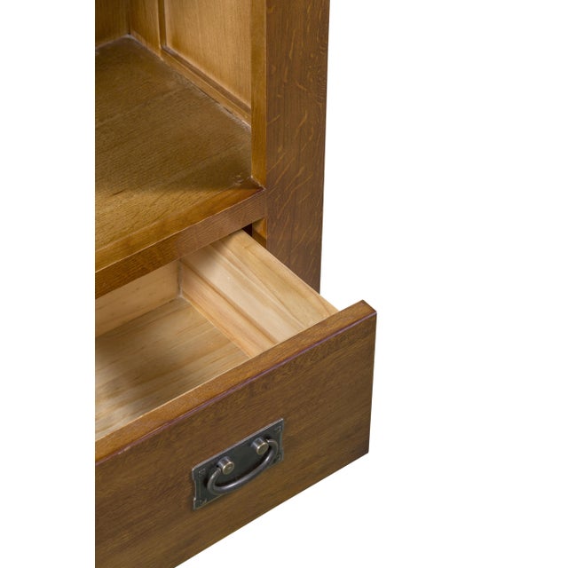 Brown Mission Quarter Sawn Oak Open Shelf Bookcase - Walnut For Sale - Image 8 of 10