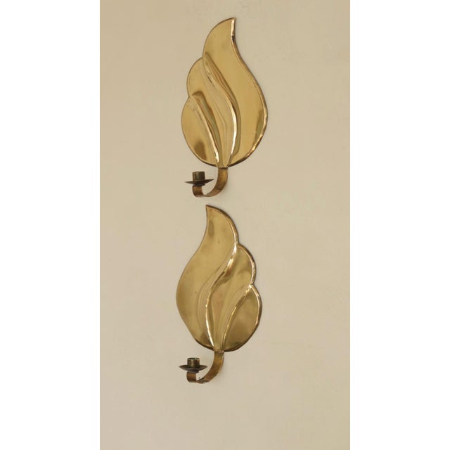 Mid-Century Modern Swedish Brass Sconces, Set of 2 For Sale - Image 9 of 18