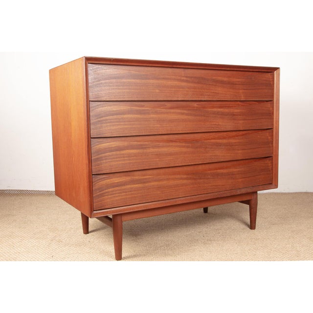 Wood Danish Teak Chest of Four Drawers by Arne Vodder for Sibast, 1960 For Sale - Image 7 of 16