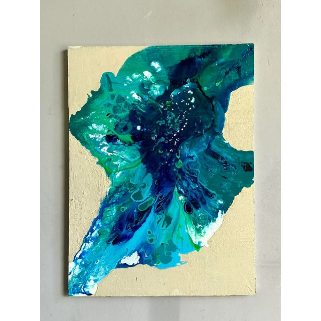 Vintage Boho Original Abstract Oil on Canvas For Sale - Image 4 of 4