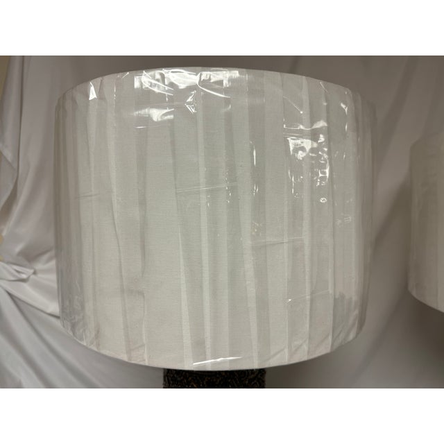 Metal John Richard Hand Beaded Table Lamps - a Pair For Sale - Image 7 of 8