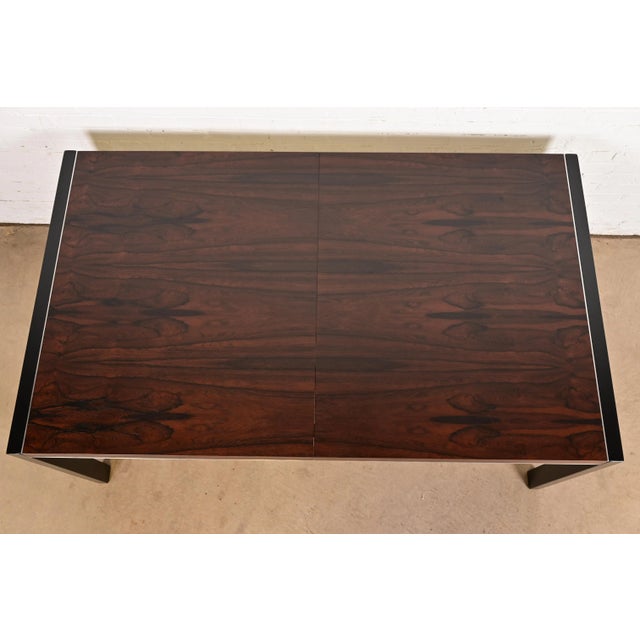 Robert Baron for Glenn of California Rosewood Parsons Extension Dining Table, Newly Refinished For Sale - Image 10 of 12