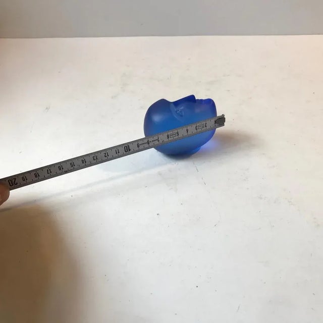 Blue Glass Head by Bertil Vallien for Kosta Boda For Sale - Image 6 of 8