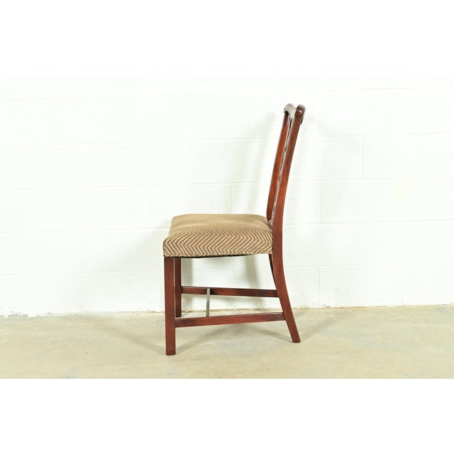 Brown Baker Furniture Georgian Carved Mahogany Side Chair For Sale - Image 8 of 10
