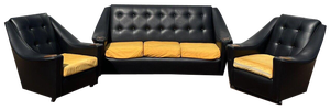 Mid-Century Three-Seater Sofa and Armchairs, Set of 3