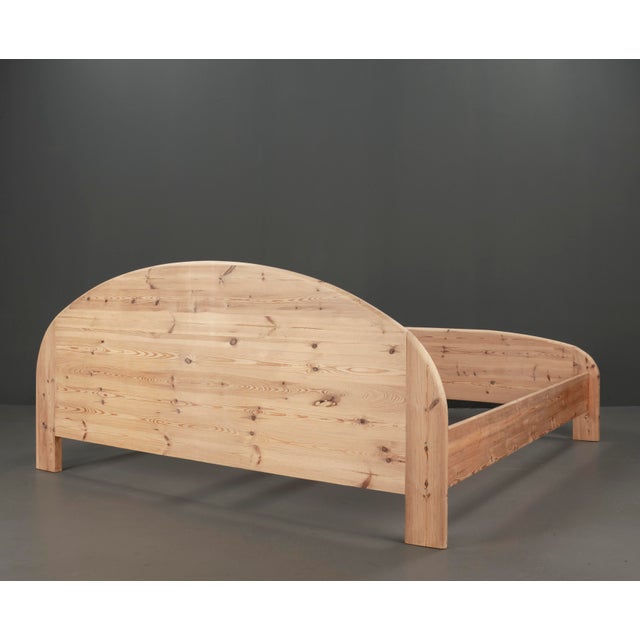 Vintage Swedish Double Bed in Pinewood, 1970s For Sale - Image 6 of 16