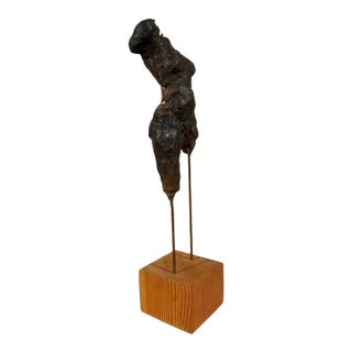 Mid- Century Bronze Abstract Figurative Female Sculpture (14.75” High) For Sale