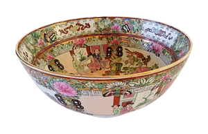 Rose Canton Antique Chinese Hand Painted Bowl
