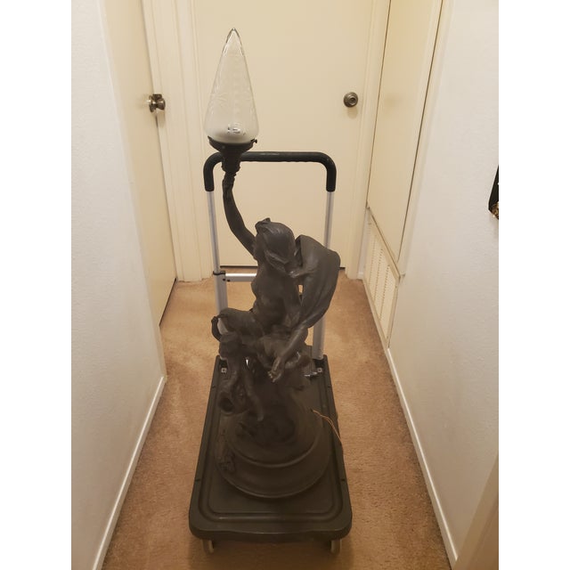 Late 19th Century Art Nouveau Lamp "Brise De Mer" - "Sea Breeze" in French Jean- Baptiste Germain Dec 28, 1841-1Sep 23, 910 French. Academic Sculptor For Sale In San Diego - Image 6 of 8